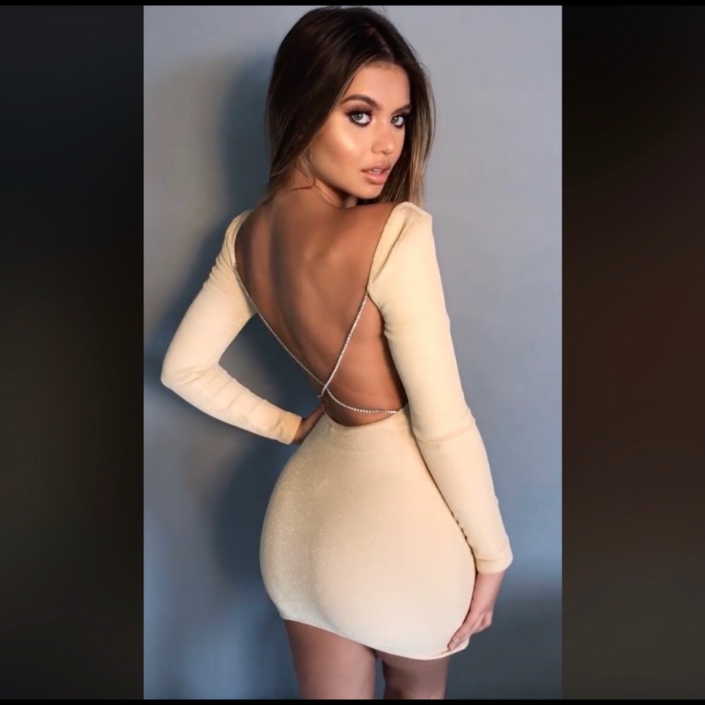 Oh Polly metallic knit mini dress w/ …